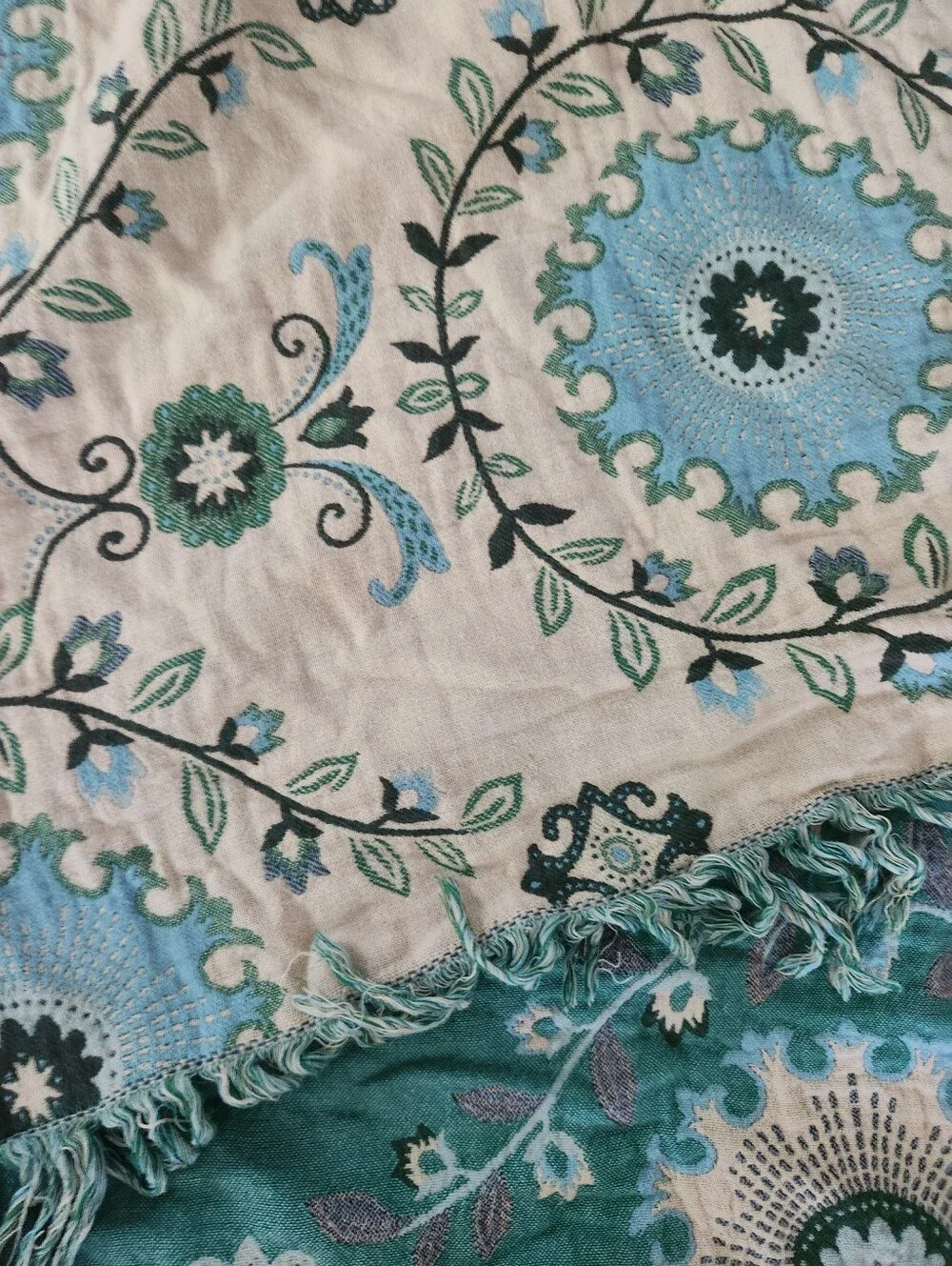 Cotton Reversible Throw Blanket